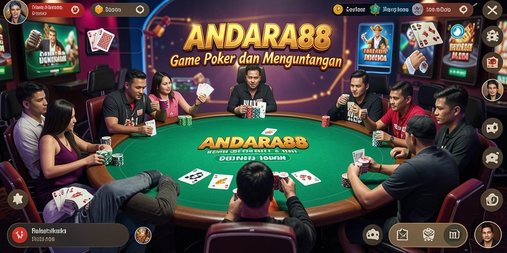 Screenshot ANDARA88 menunjukkan intensitas permainan Poker yang seru.