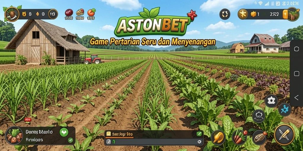 Gambaran gameplay seru ASTONBET dengan aktivitas bertani yang menarik.