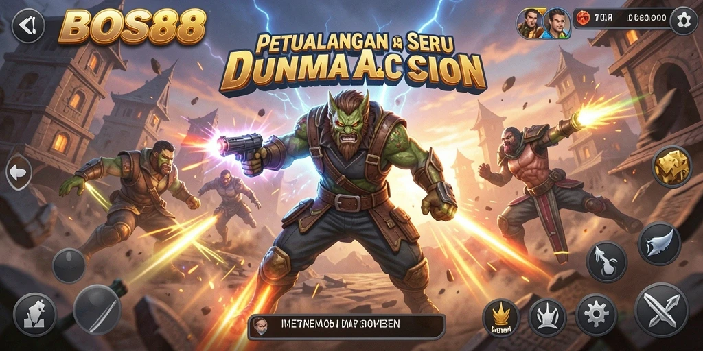 Tangkapan layar yang menampilkan aksi intens dalam BOS88.