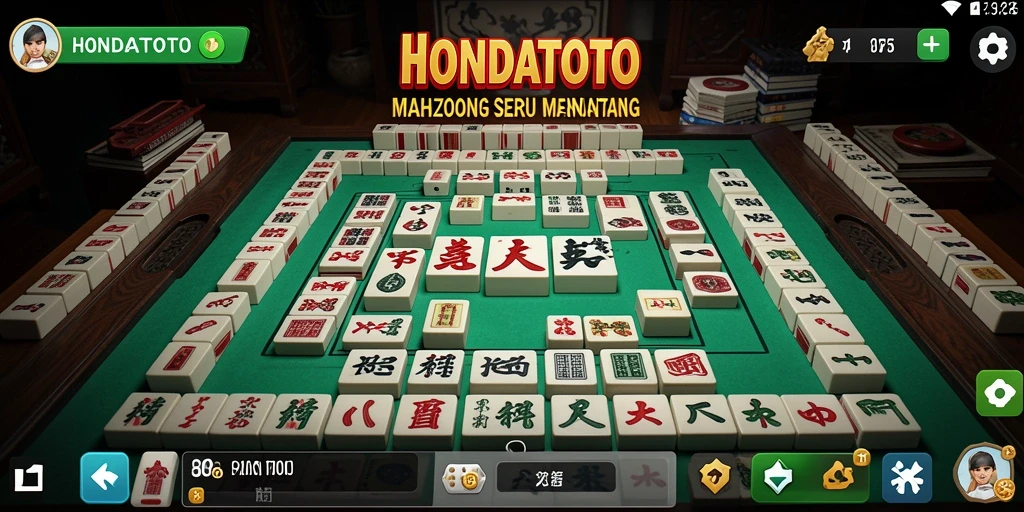 Tampilan gameplay HONDATOTO yang menarik dan menantang di Mahjong.