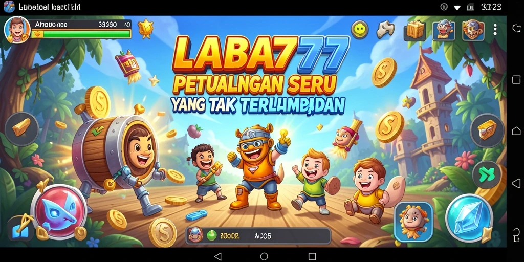 Tampilan gameplay LABA777 yang penuh warna dan seru.