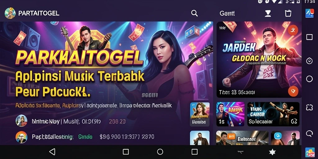 Screenshot menampilkan gameplay interaktif dan fitur karaoke PARTAITOGEL.