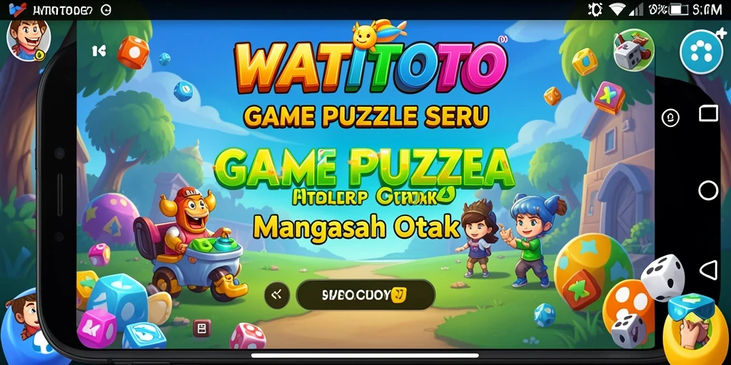 Tampilan gameplay WATITOTO yang menantang dan berwarna-warni.